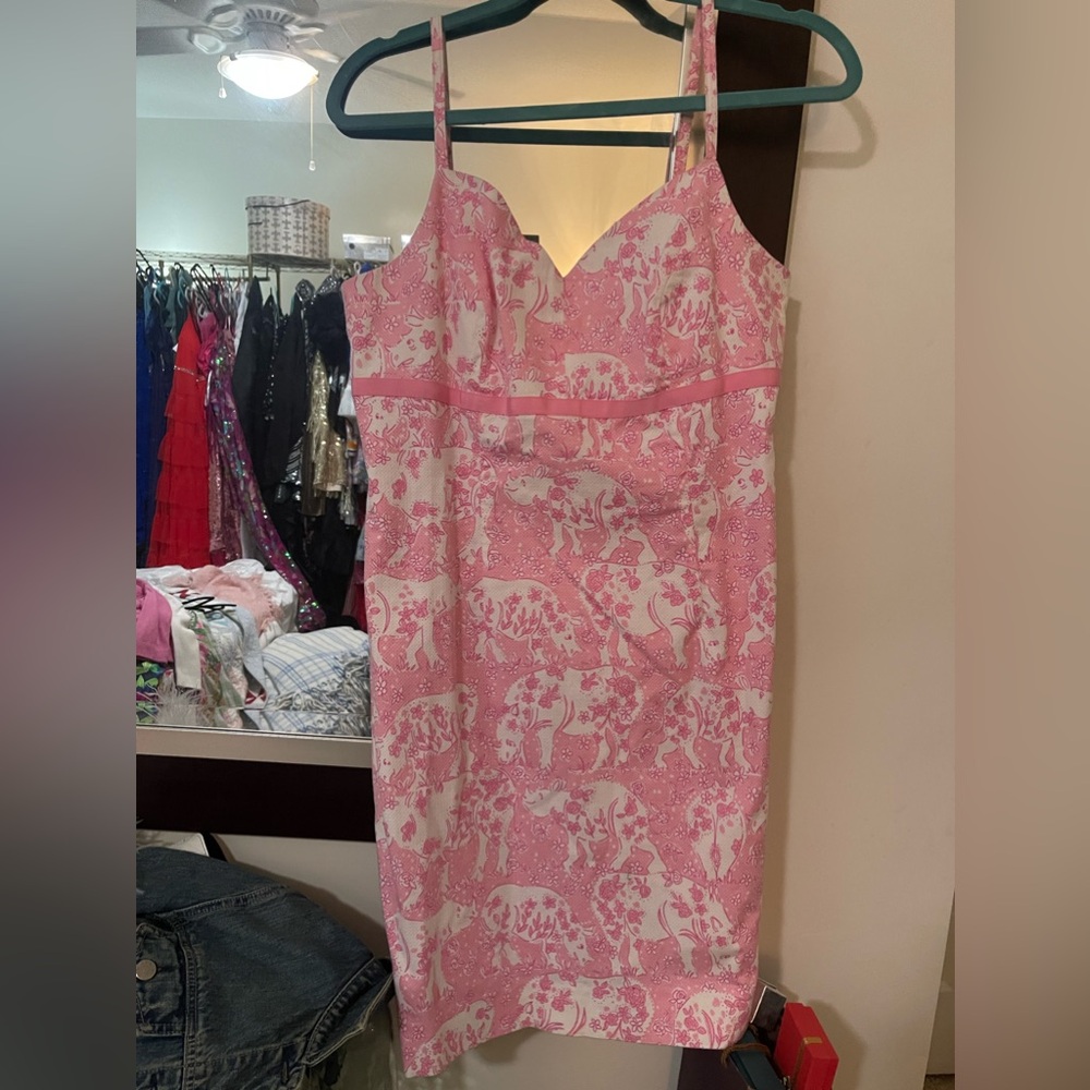 Lily Pullitzer Pink Rhino Vintage Halter Dress 12